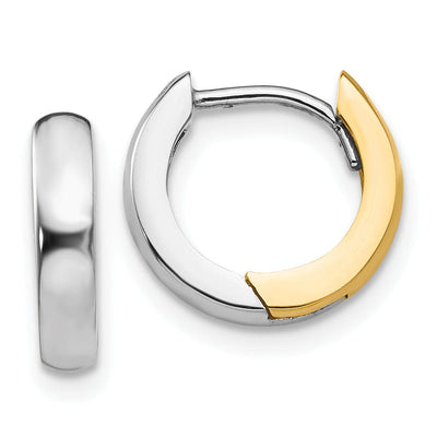 14k Two-tone Small Polished Hoop Earrings at $ 213.76 only from Jewelryshopping.com