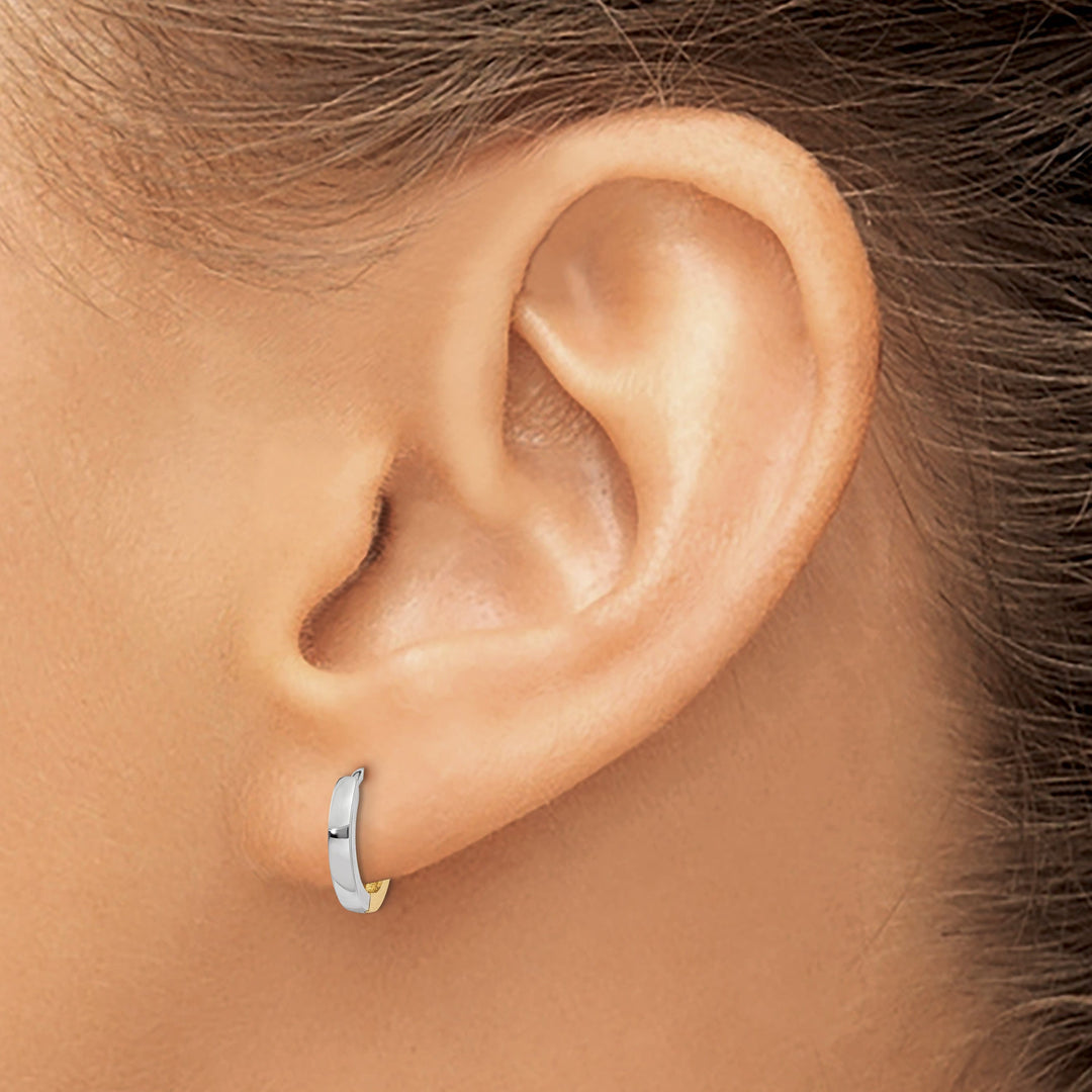 14k Two-tone Polished Hoop Earrings