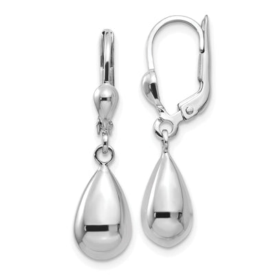 14k White Gold Polished Dangle Leverback Earrings at $ 237.73 only from Jewelryshopping.com