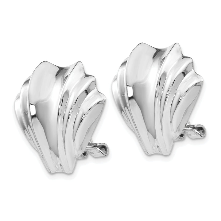 14k White Gold Polished Omega Back Post Earrings