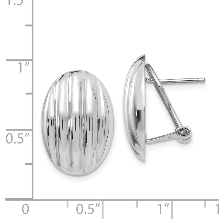 14k White Gold Fancy Omega Back Post Earrings