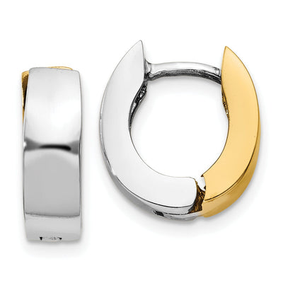 14k Two-tone Gold Polished Hinged Hoop Earrings at $ 499.1 only from Jewelryshopping.com