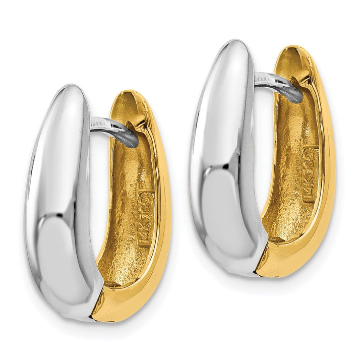 14k Two-tone Polished U-Shaped Hoop Earrings