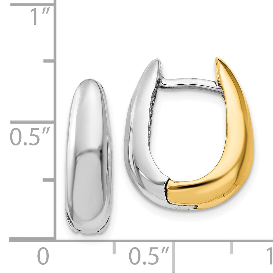 14k Two-tone Polished U-Shaped Hoop Earrings