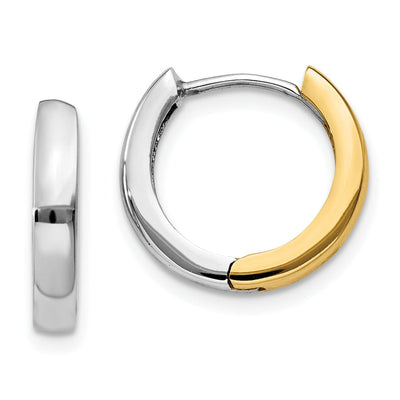 14K Two-tone Polished Hinged Hoop Earrings at $ 220.24 only from Jewelryshopping.com