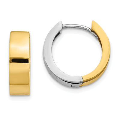 14K Two-tone Polished Hinged Hoop Earrings at $ 323.54 only from Jewelryshopping.com