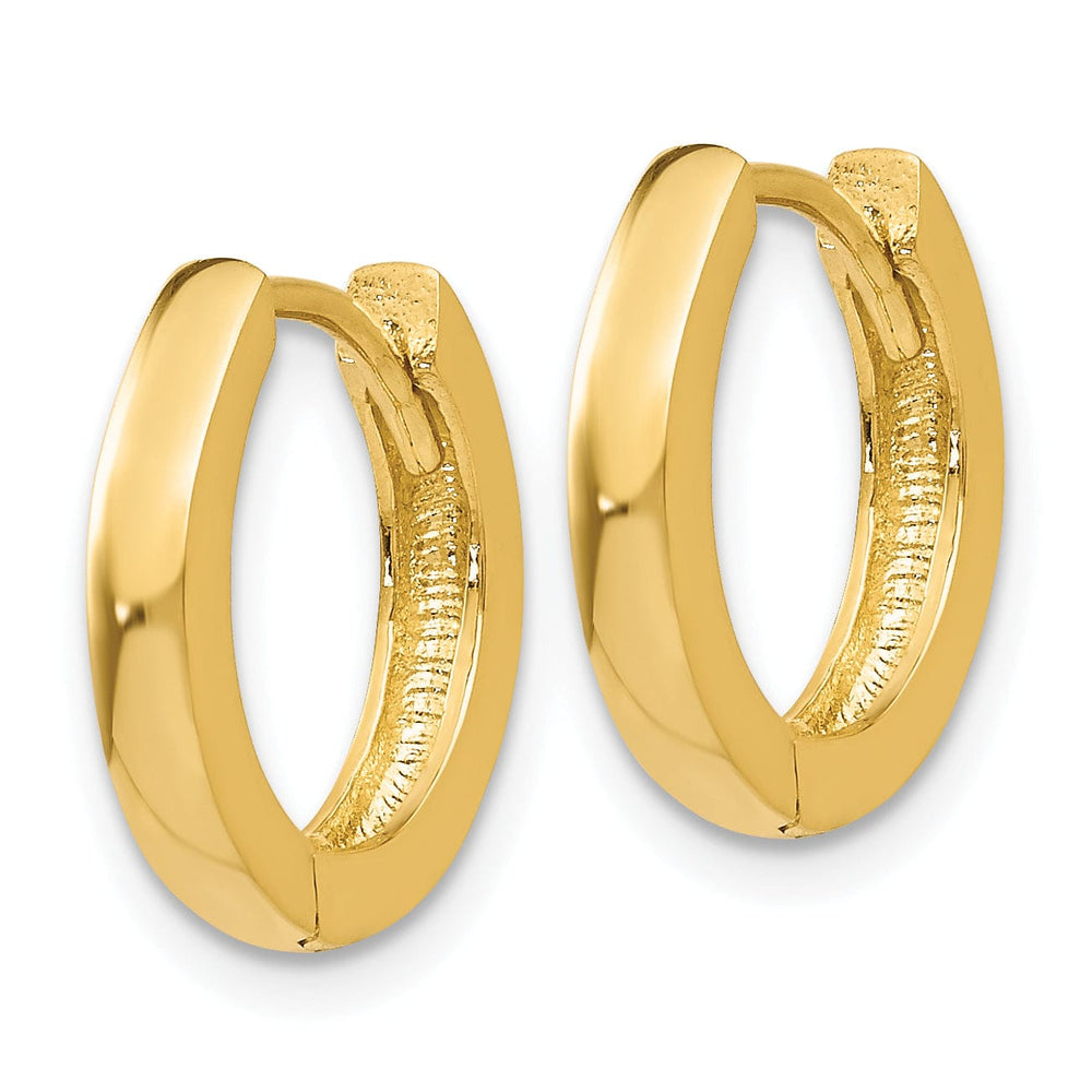 14k Yellow Gold Polished Solid Hoop Earrings