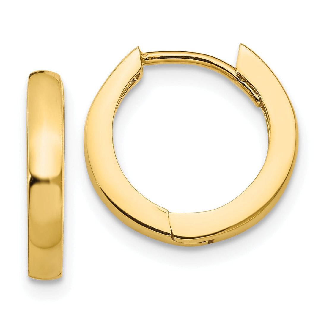 14k Yellow Gold Polished Solid Hoop Earrings