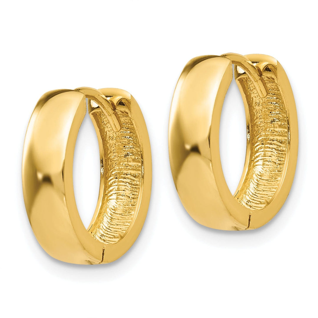 14k Yellow Gold Polished Solid Hoop Earrings