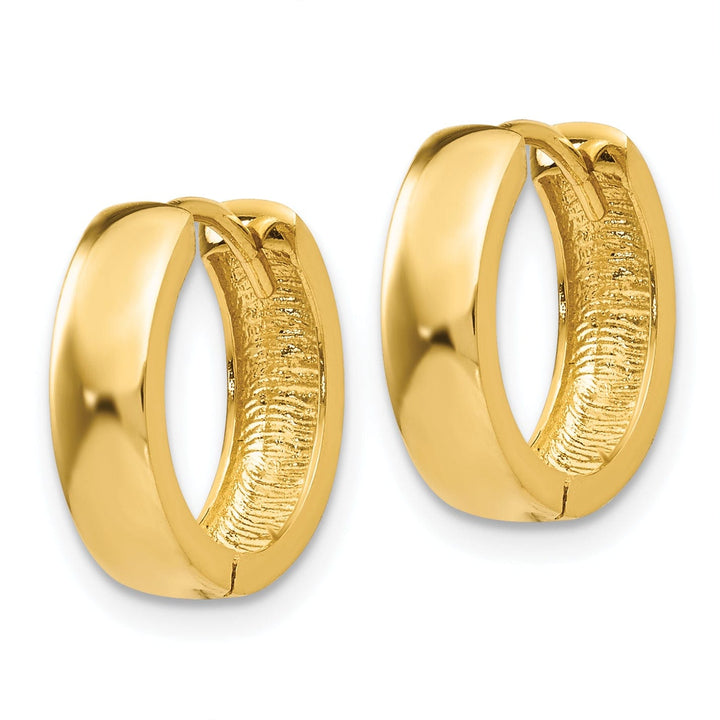 14k Yellow Gold Polished Solid Hoop Earrings