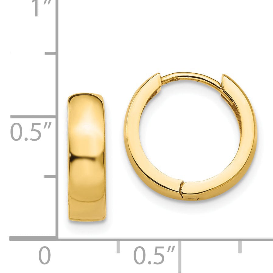 14k Yellow Gold Polished Solid Hoop Earrings