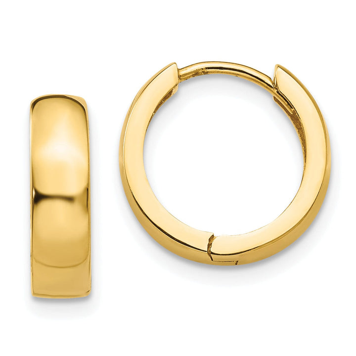 14k Yellow Gold Polished Solid Hoop Earrings