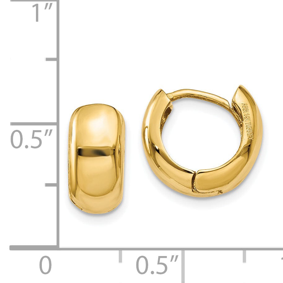 14k Yellow Gold Polished Solid Hoop Earrings