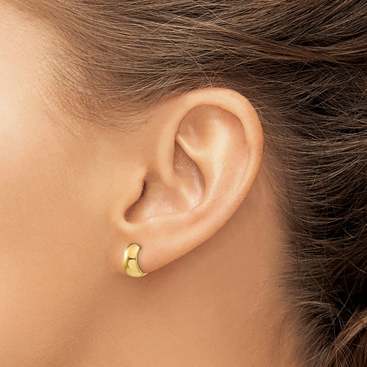 14k Yellow Gold Polished Solid Hoop Earrings
