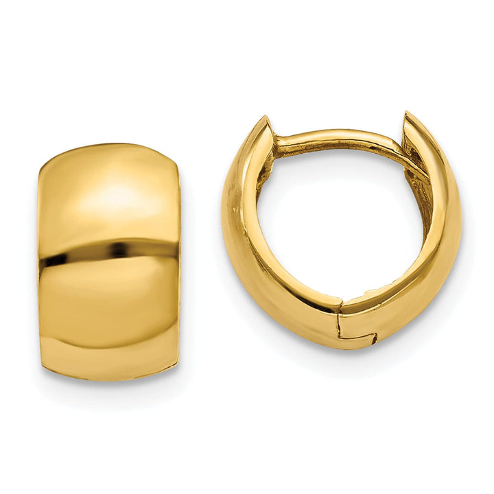 14k Yellow Gold Polished Solid Hoop Earrings