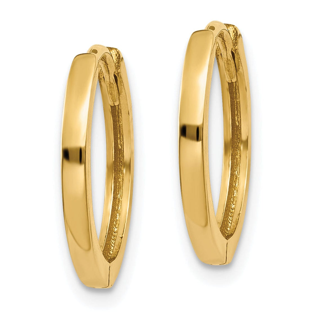 14k Yellow Gold Polished Solid Hoop Earrings