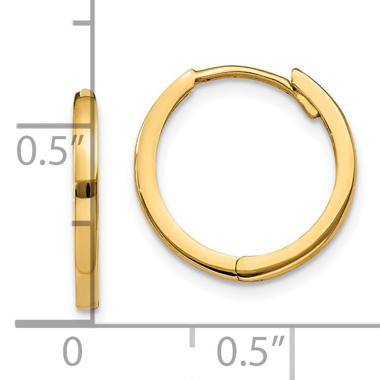 14k Yellow Gold Polished Solid Hoop Earrings