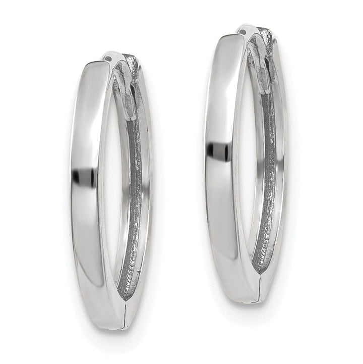 14k White Gold Polished Solid Hoop Earrings