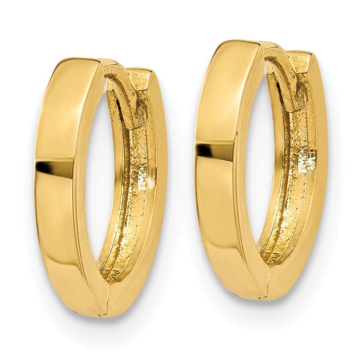 14k Yellow Gold Polished Solid Hoop Earrings