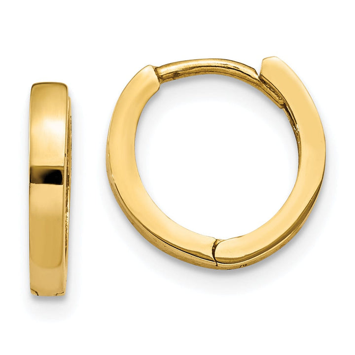 14k Yellow Gold Polished Solid Hoop Earrings