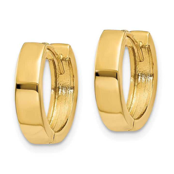 14k Yellow Gold Polished Solid Hoop Earrings