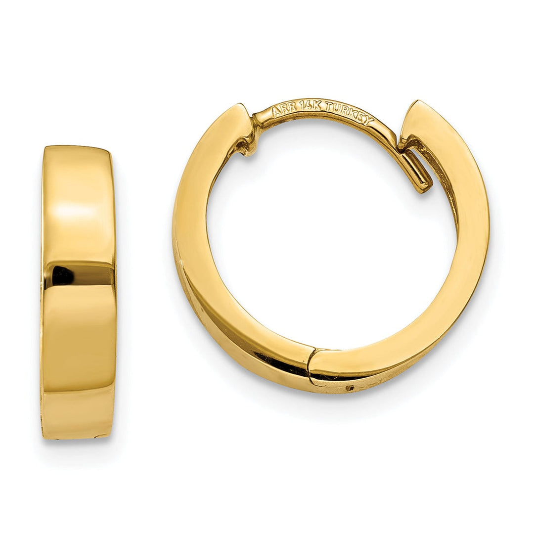 14k Yellow Gold Polished Solid Hoop Earrings