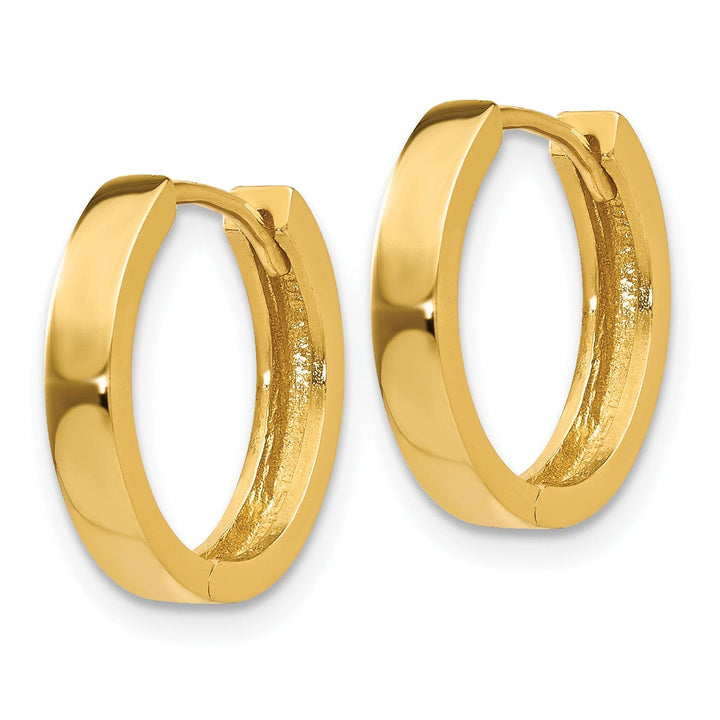 14k Yellow Gold Polished Solid Hoop Earrings