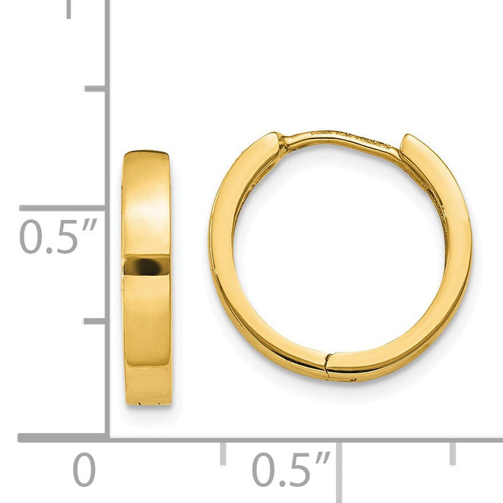 14k Yellow Gold Polished Solid Hoop Earrings