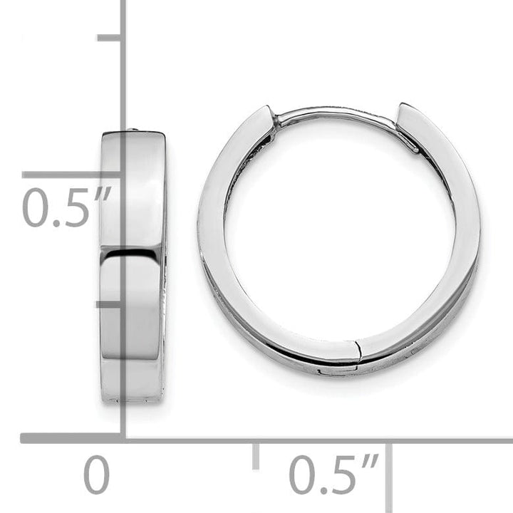 14k White Gold Polished Solid Hoop Earrings