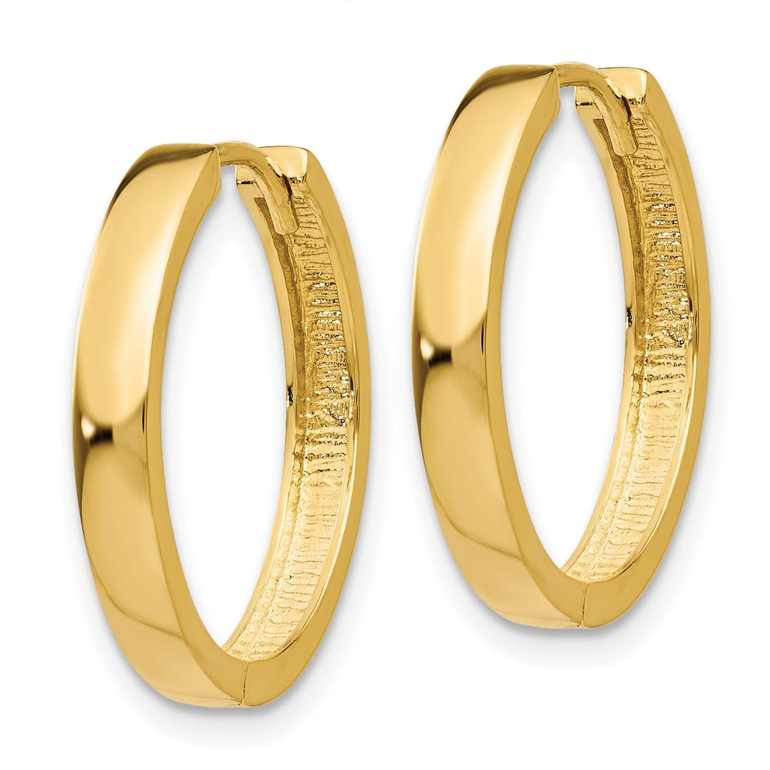 14k Yellow Gold Polished Solid Hoop Earrings