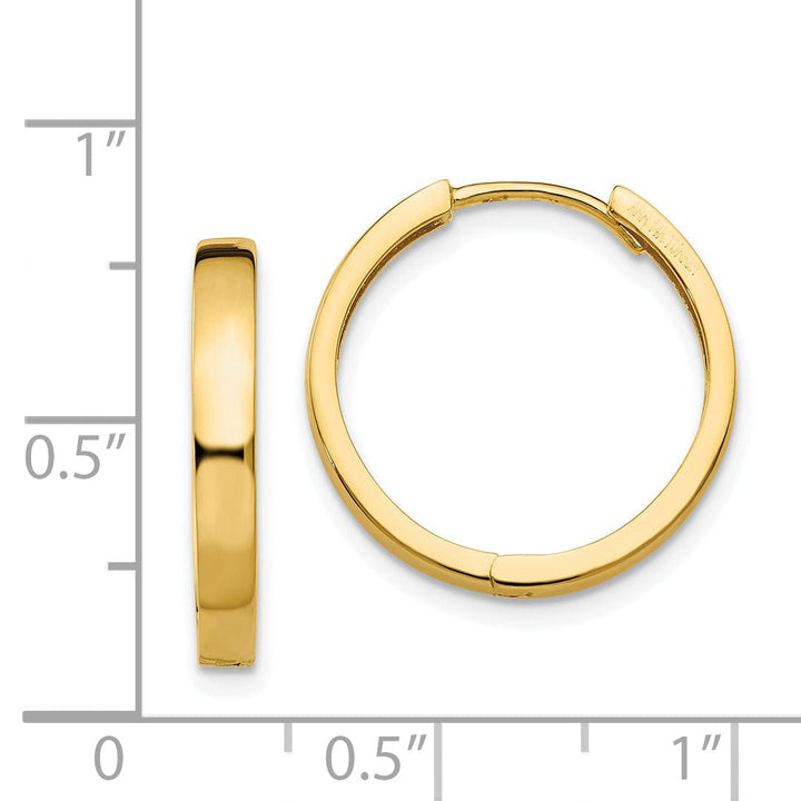 14k Yellow Gold Polished Solid Hoop Earrings