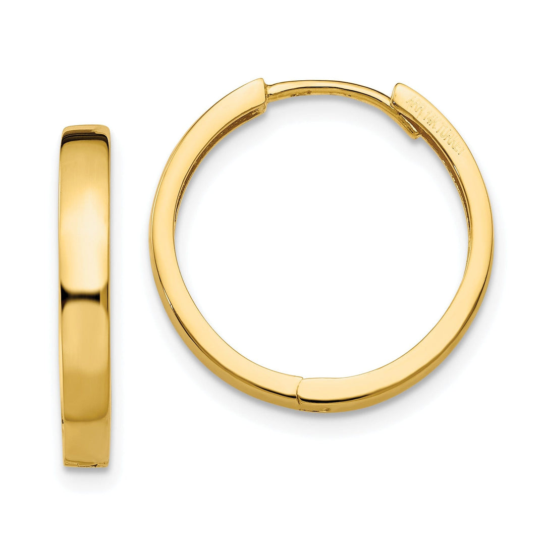 14k Yellow Gold Polished Solid Hoop Earrings