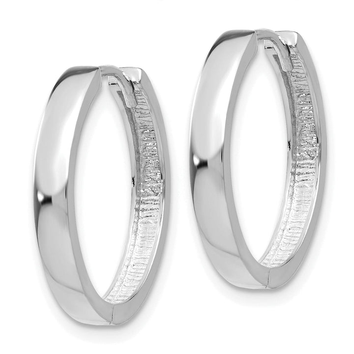 14k White Gold Polished Solid Hoop Earrings