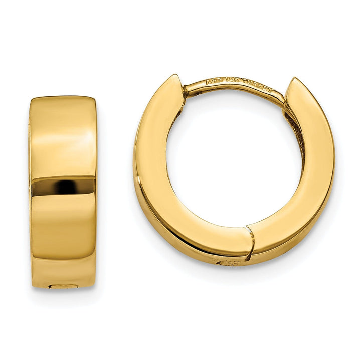 14k Yellow Gold Polished Solid Hoop Earrings