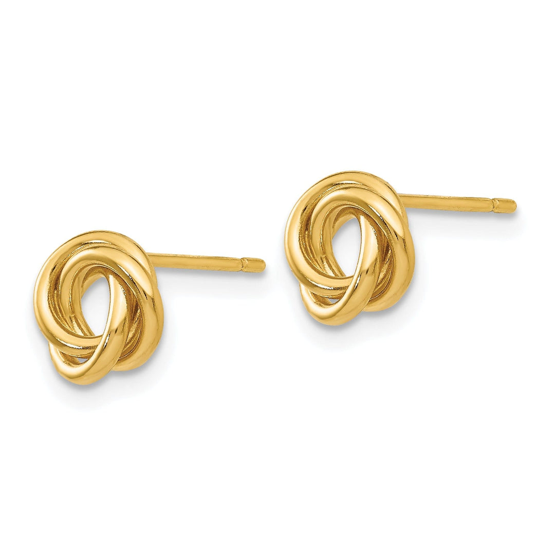 14k Yellow Gold Love Knot Post Earrings