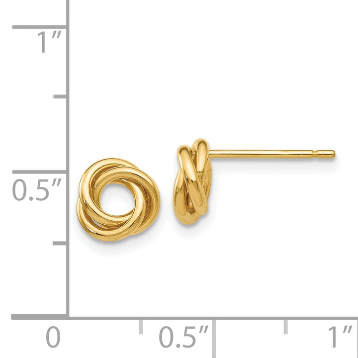 14k Yellow Gold Love Knot Post Earrings