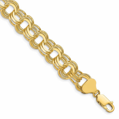 14k Gold Triple Link Charm Bracelet at $ 1871.92 only from Jewelryshopping.com