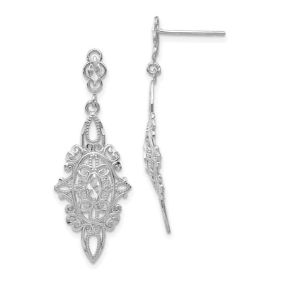 14k White Gold D.C Filigree Dangle Earrings at $ 236.4 only from Jewelryshopping.com