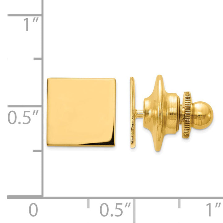 14k Yellow Gold Solid Square Design Tie Tac