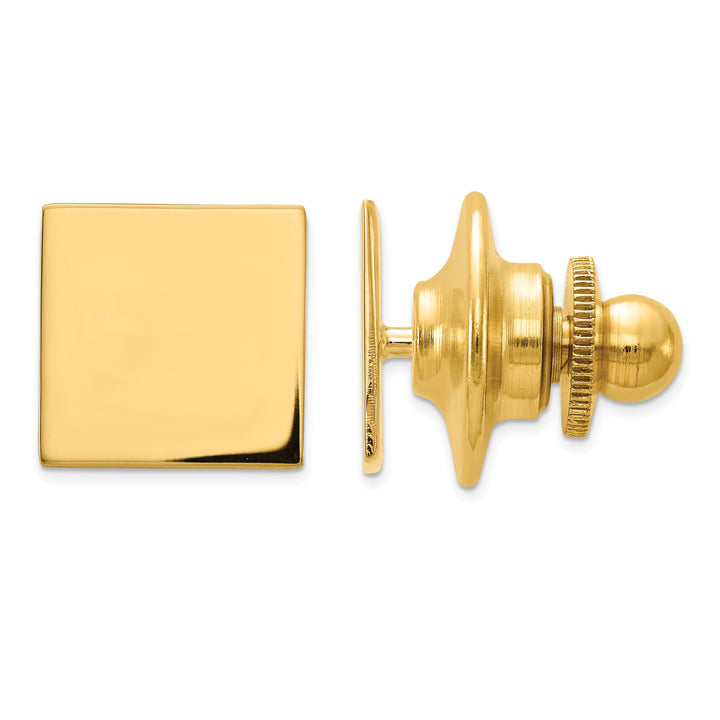 14k Yellow Gold Solid Square Design Tie Tac