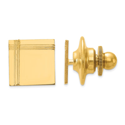 14k Yellow Gold Solid Square Design Tie Tac at $ 174.62 only from Jewelryshopping.com