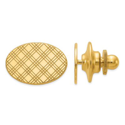 14k Yellow Gold Solid Oval Design Tie Tac. at $ 216.1 only from Jewelryshopping.com
