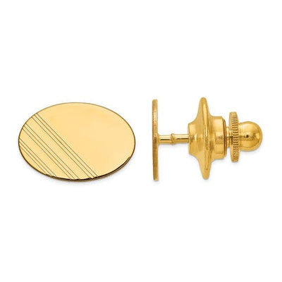 14k Yellow Gold Solid Oval Design Tie Tac. at $ 216.44 only from Jewelryshopping.com