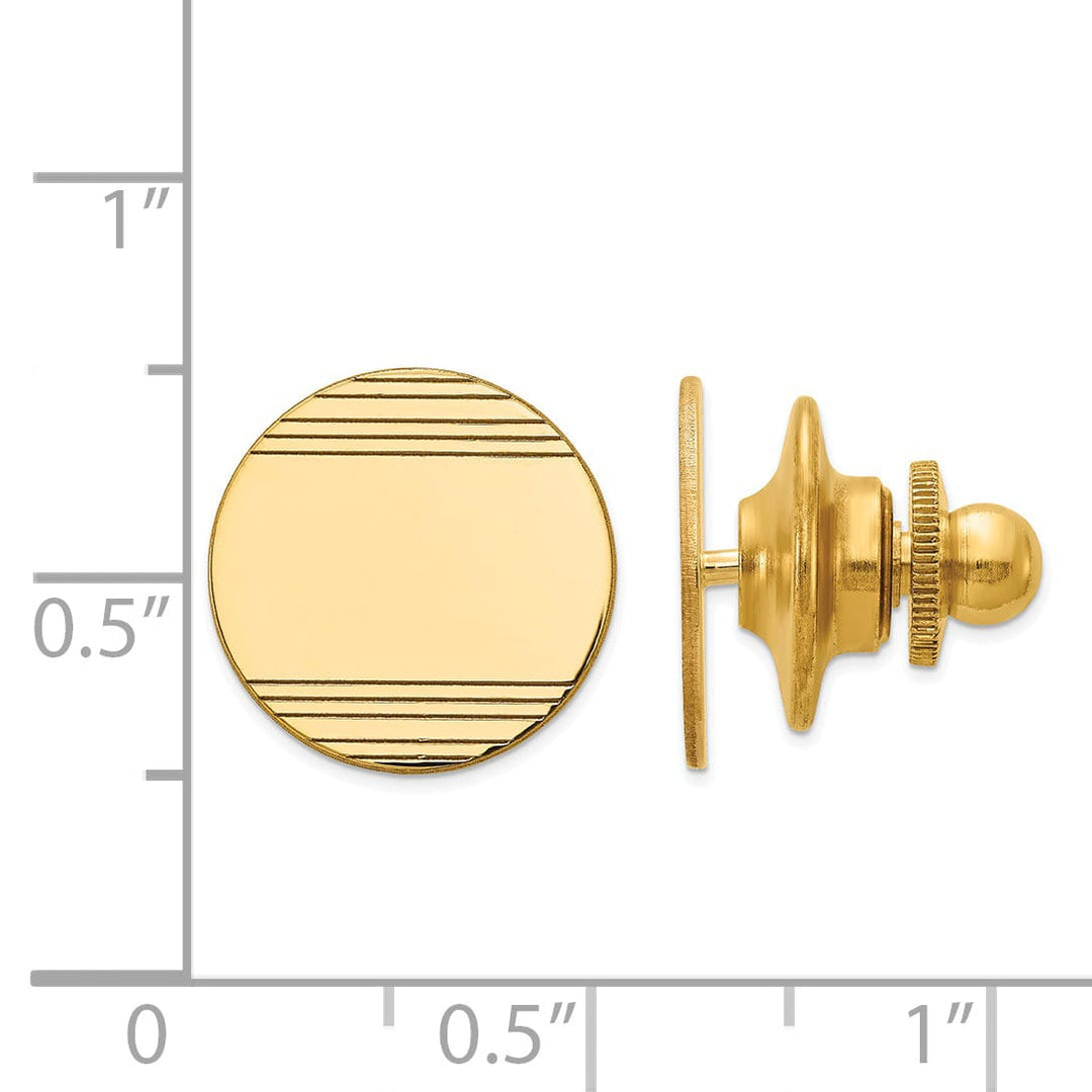 14k Yellow Gold Solid Round Design Tie Tac.