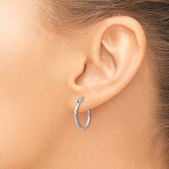 Sterling Silver Polished Hinged Hoop Earrings