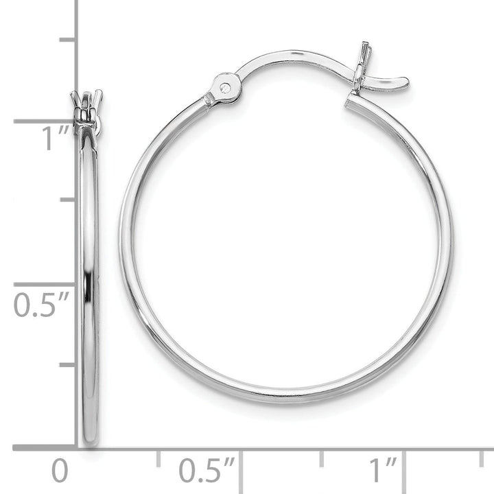 Sterling Silver Polished Hinged Hoop Earrings