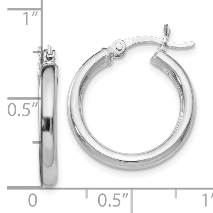 Sterling Silver Polished Hinged Hoop Earrings