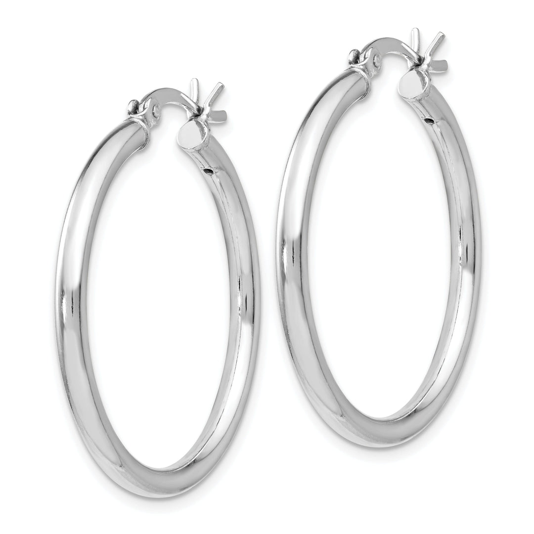 Sterling Silver Polished Finish Hinged Hoop Earrings