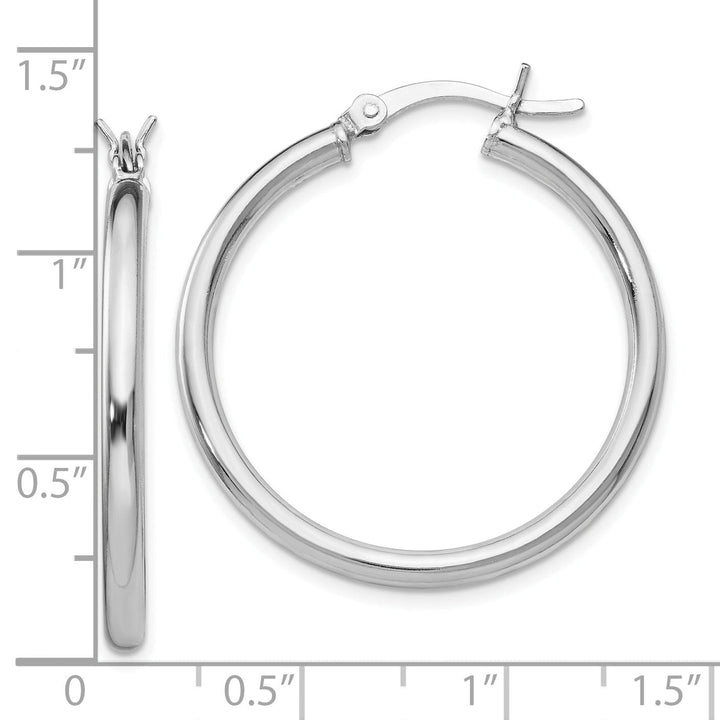 Sterling Silver Polished Finish Hinged Hoop Earrings