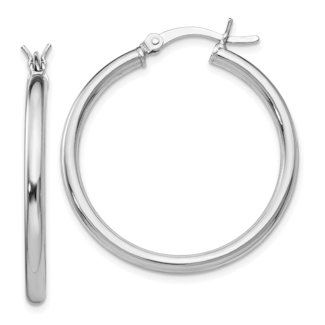 Sterling Silver Polished Finish Hinged Hoop Earrings